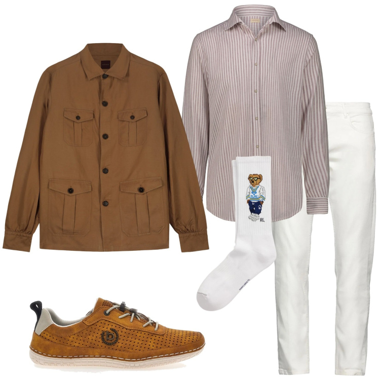 Outfit uomo - Total look #2177569. Stile Trendy per Tutti i giorni. Abbinamento con pantaloni, calzini, scarpe stringate, camicie, cappotti.