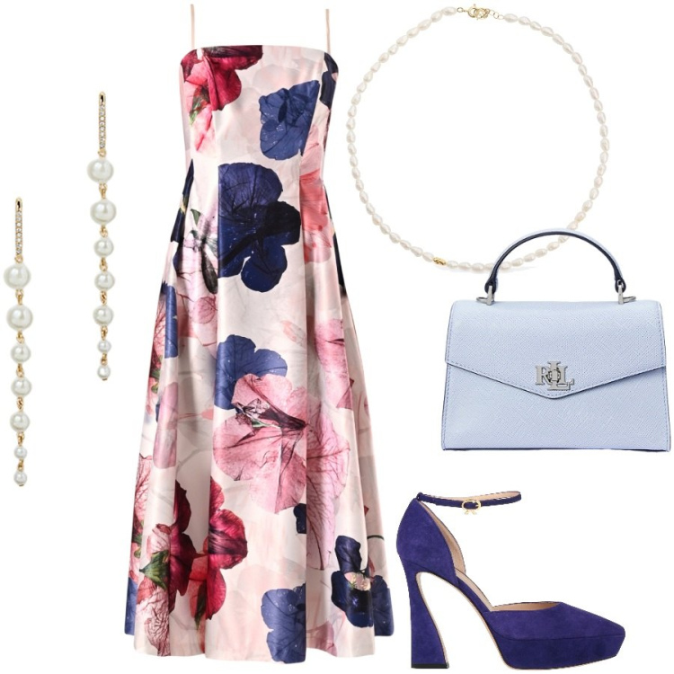 Outfit donna - Festa di laurea. Stile Glamour per Cerimonia. Abbinamento con décolleté, vestiti midi/longuette, borse a mano, orecchini, collane.