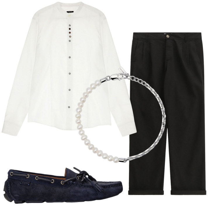 Outfit uomo - Total look #2177677. Stile Trendy per Serata speciale. Abbinamento con braccialetti, camicie, pantaloni, scarpe stringate.