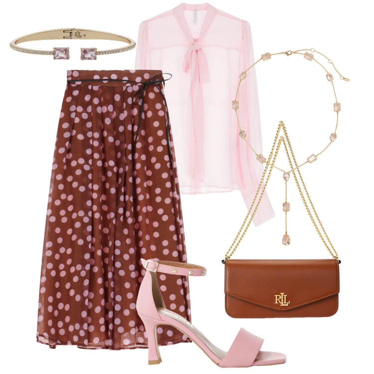 Outfit donna - Pois vintage di sera-@danipoetessa73. Stile Vintage retrò per Serata fuori. Abbinamento con sandali col tacco, camicie, gonne lunghe, borse a spalla, collane, braccialetti.