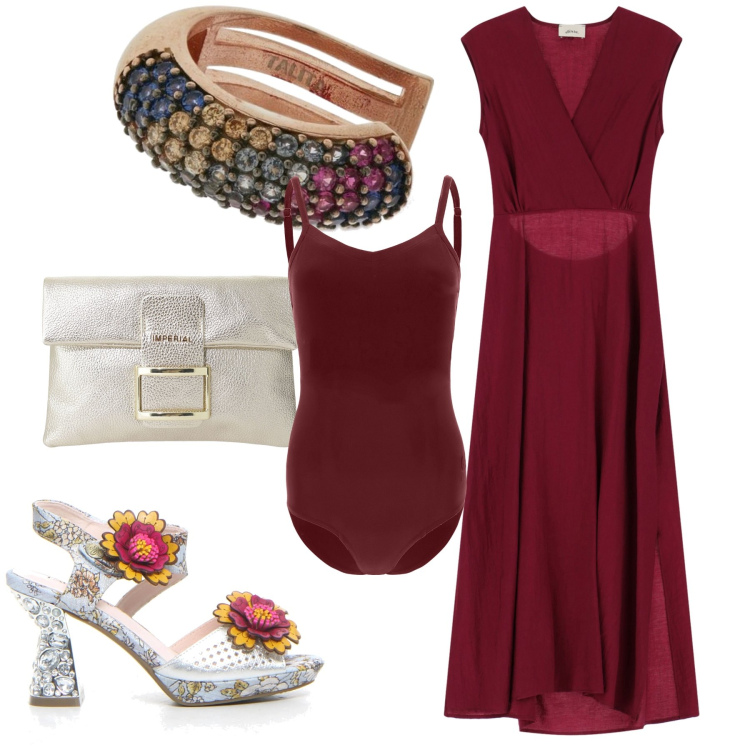 Outfit donna - Scarpe wow. Stile Glamour per Serata fuori. Abbinamento con pochette, body, vestiti midi/longuette, orecchini, sandali col tacco.