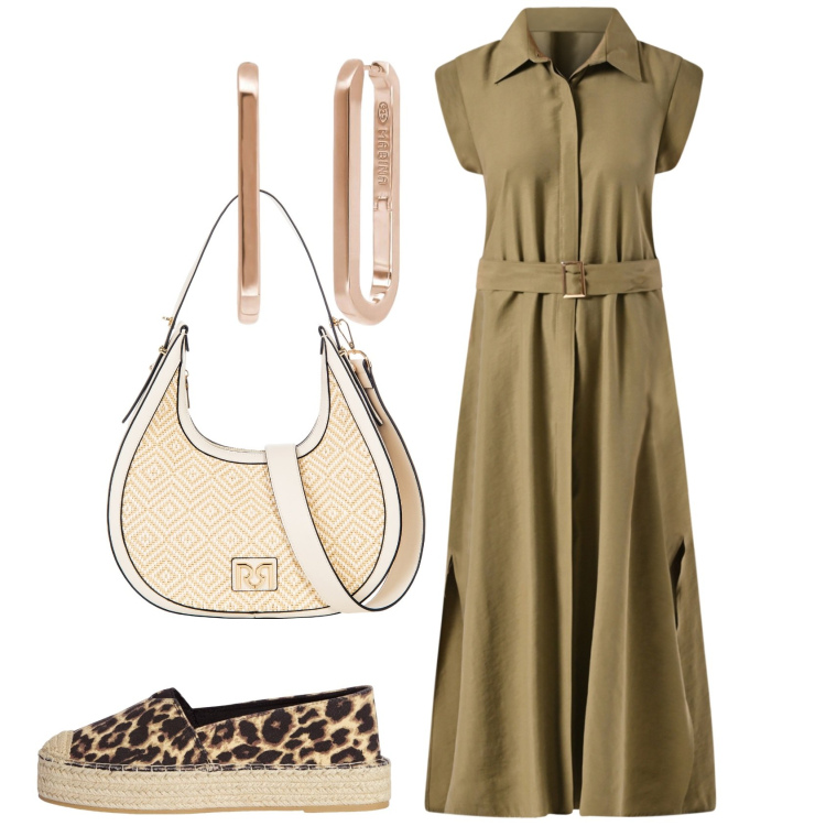 Outfit donna - Summer style - maxi dress. Stile Casual chic per Tutti i giorni. Abbinamento con espadrillas, orecchini, vestiti chemisier, borse a mano.