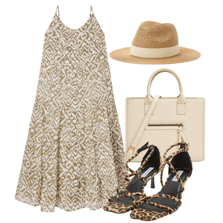 Outfit donna - Maxi dress, maxi libertà - Focus Donna C. Stile Bon Ton per Tutti i giorni. Abbinamento con vestiti lunghi, sandali col tacco, cappelli, shopping bag.