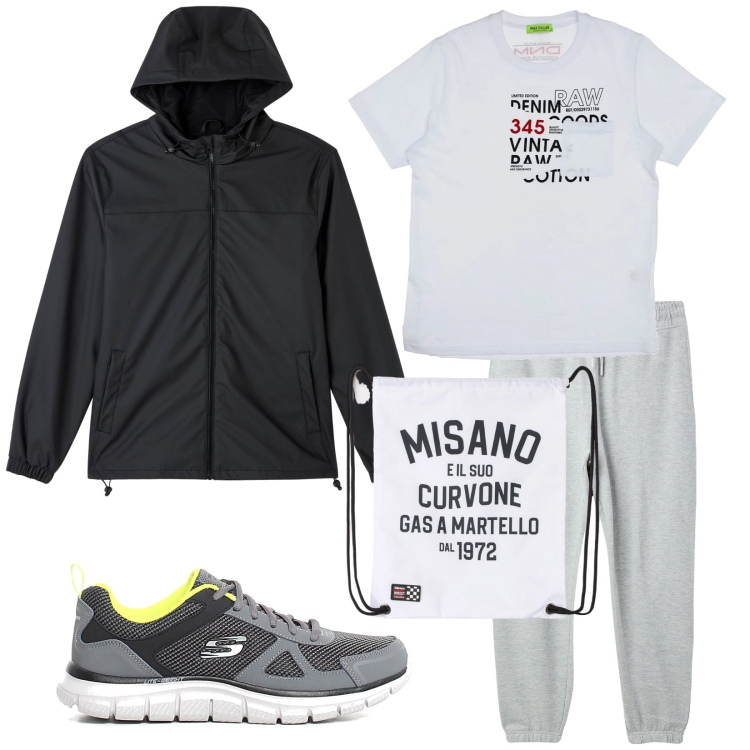 Outfit uomo - Antivento. Stile Casual per Tutti i giorni. Abbinamento con borse sportive, giacche, pantaloni, t-shirt, sneakers.