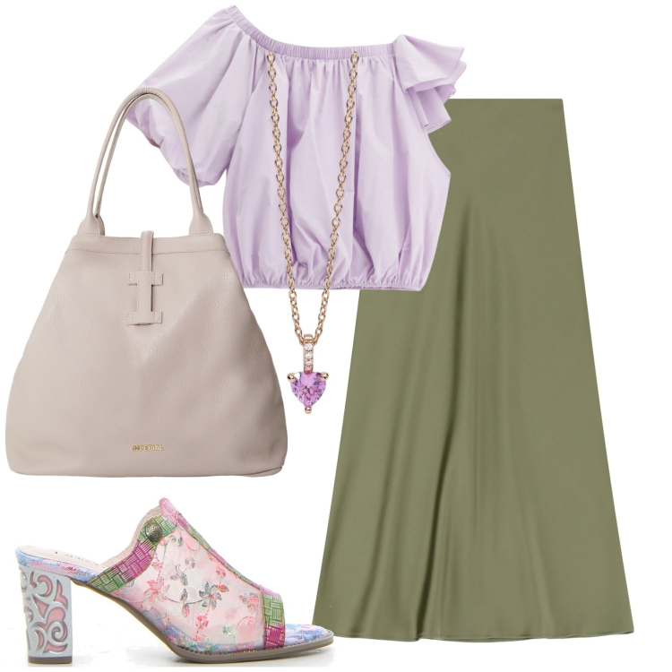 Outfit donna - Gonne lunghe e sandali @nike75. Stile Romantica per Tutti i giorni. Abbinamento con ciondoli, top, borse tote, gonne lunghe, sabot.