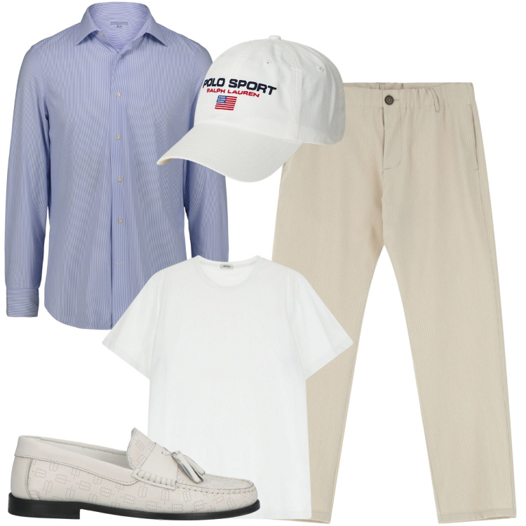 Outfit uomo - Urban sryle. Stile Trendy per Tutti i giorni. Abbinamento con scarpe stringate, pantaloni, t-shirt, berretti, camicie.