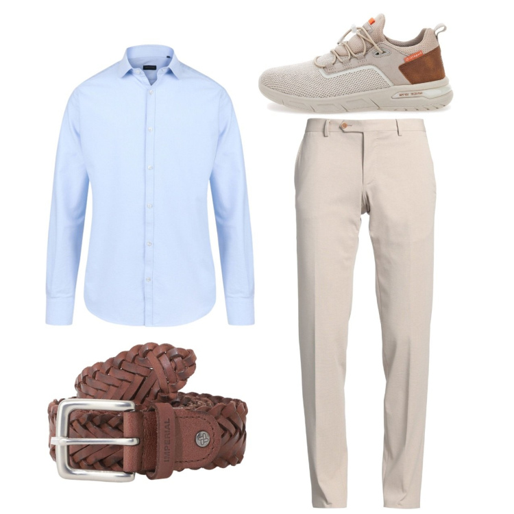 Outfit uomo - Un bel tipo. Stile Casual per Tutti i giorni. Abbinamento con pantaloni, cinture, sneakers, camicie.