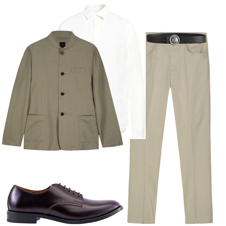 Outfit uomo - City. Stile Urban per Tutti i giorni. Abbinamento con camicie, cinture, pantaloni, scarpe stringate, giacche.