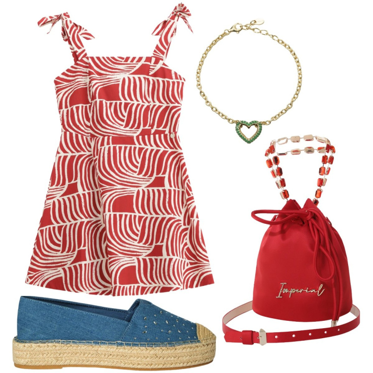 Outfit donna - Total look #2181916. per Tutti i giorni. Abbinamento con espadrillas, braccialetti, vestiti corti, borse a secchiello.