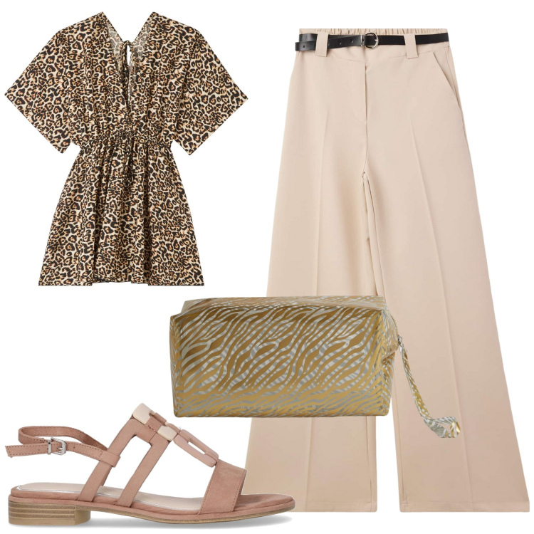 Outfit donna - Total look #2182380. Stile Casual chic per Tutti i giorni. Abbinamento con pantaloni, caftani, pochette, sandali.