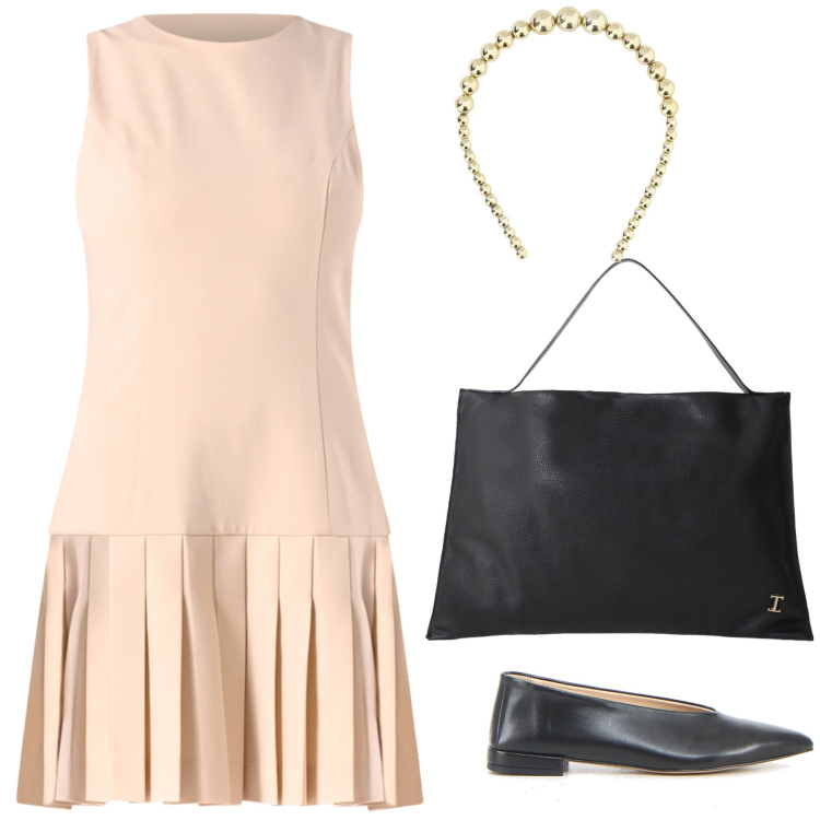 Outfit donna - Perfetto abitino per l ufficio di giugno. Stile Bon Ton per Ufficio. Abbinamento con vestiti corti, borse a spalla, cerchietti, ballerine.