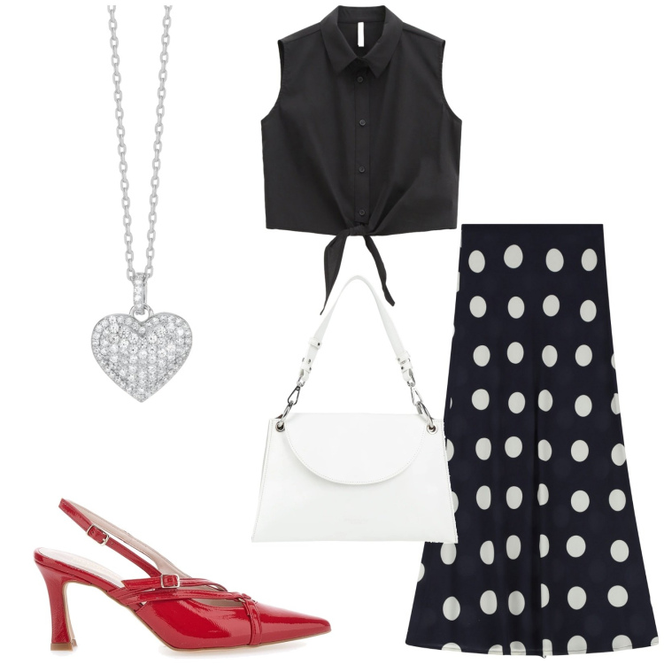 Outfit donna - Total look #2182707. Stile Vintage retrò per Ufficio. Abbinamento con borse a mano, collane, camicie, gonne lunghe, décolleté.