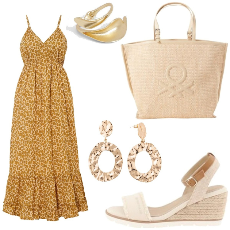 Outfit femme - Ethnique #723. Style Ethnique pour Tous les jours. Assortir avec robes longues, boucles d'oreilles, sandales, sacs à main, bracelets.