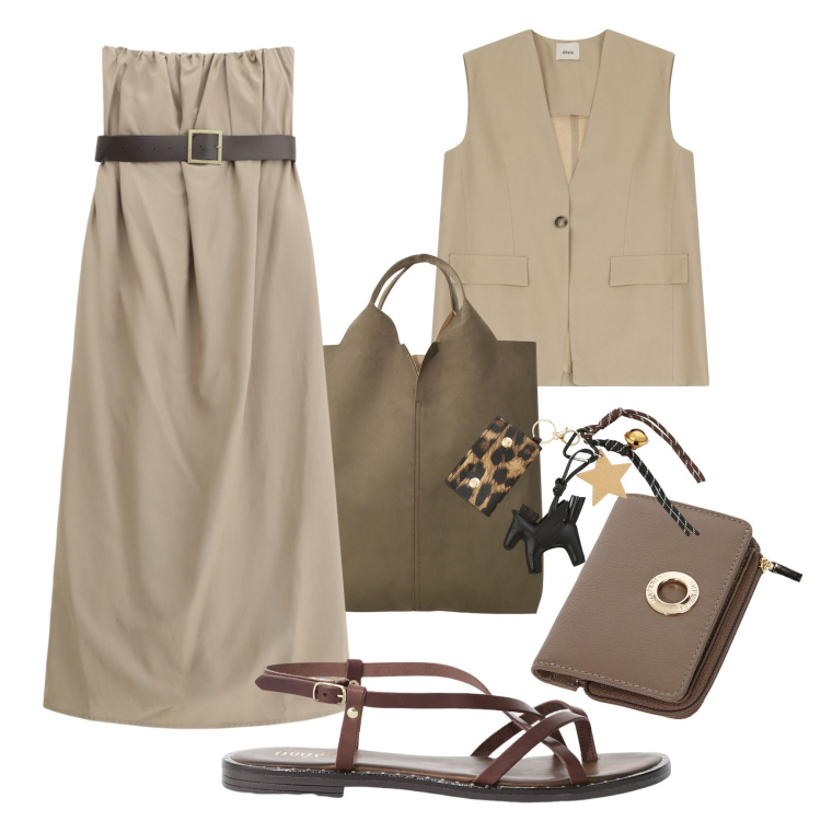 Outfit donna - Abito in lino city time - @marystyle. Stile Urban per Tutti i giorni. Abbinamento con portafogli, vestiti lunghi, sandali, shopping bag, gilet, portachiavi.