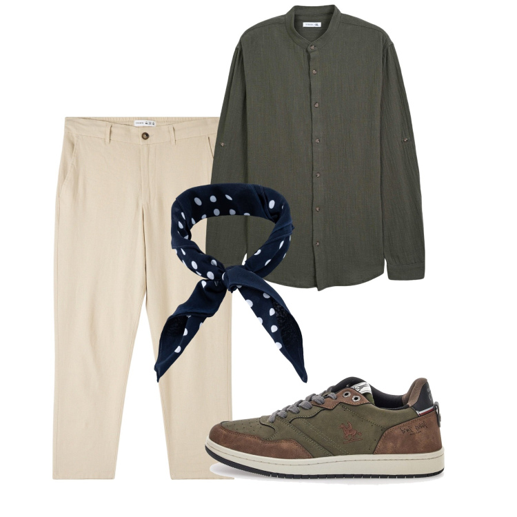 Outfit uomo - Giugno. Stile Casual per Tutti i giorni. Abbinamento con pantaloni, camicie, sneakers, sciarpe e foulard.