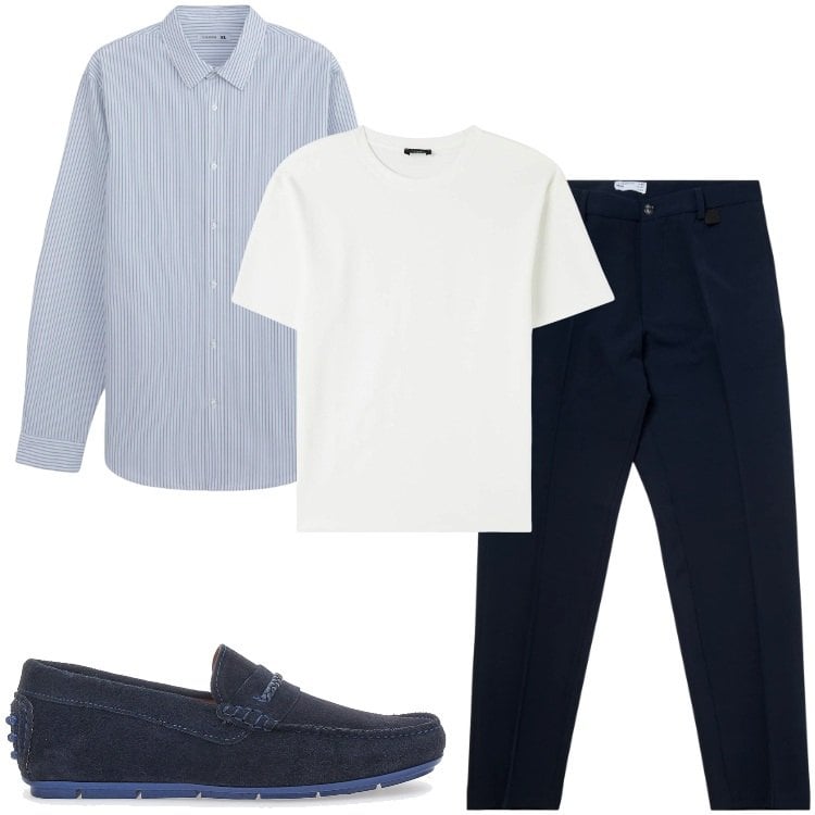 Outfit uomo - Comfort e stile. Stile Urban per Tutti i giorni. Abbinamento con camicie, t-shirt, pantaloni chino, scarpe stringate.