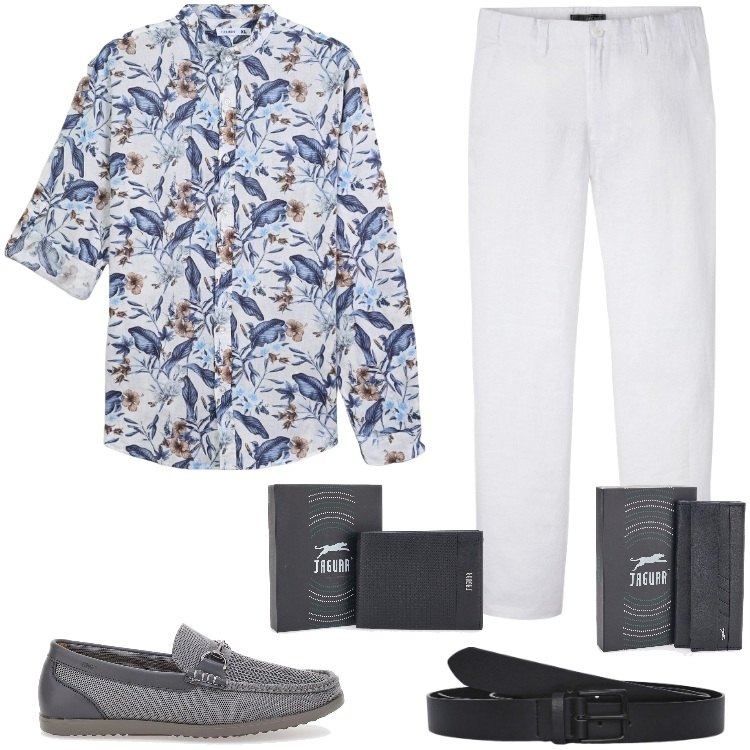 Outfit uomo - Total look #2184156. Stile Casual per Tutti i giorni. Abbinamento con pantaloni, camicie, cinture, scarpe stringate, portachiavi, portafogli.