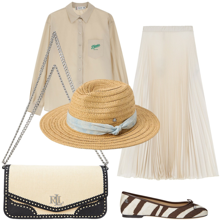 Outfit donna - Col cappello in ufficio. Stile Bon Ton per Ufficio. Abbinamento con camicie, gonne lunghe, ballerine, borse a spalla, cappelli.