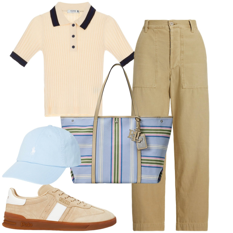 Outfit donna - Curvy sporty chic. Stile Sporty chic per Tutti i giorni. Abbinamento con maglieria, pantaloni, cappelli, sneakers, borse tote.