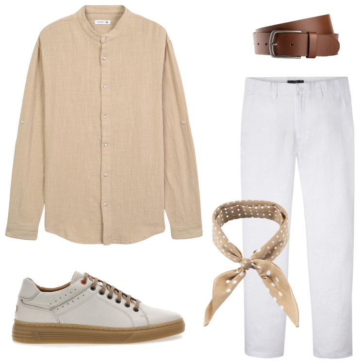 Outfit uomo - Serata con amici. Stile Urban per Serata speciale. Abbinamento con cinture, pantaloni, camicie, scarpe stringate, sciarpe e foulard.