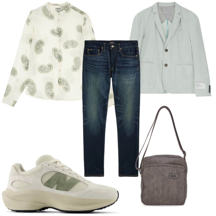 Outfit uomo - Total look #2184370. Stile Trendy per Tutti i giorni. Abbinamento con sneakers, giacche, camicie, jeans, portafogli.