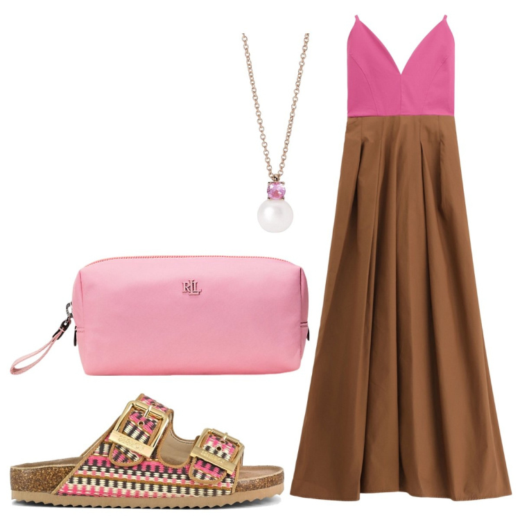 Outfit donna - Semplicemente elegante per la serata. Stile Chic per Tutti i giorni. Abbinamento con collane, vestiti lunghi, pochette, sandali.