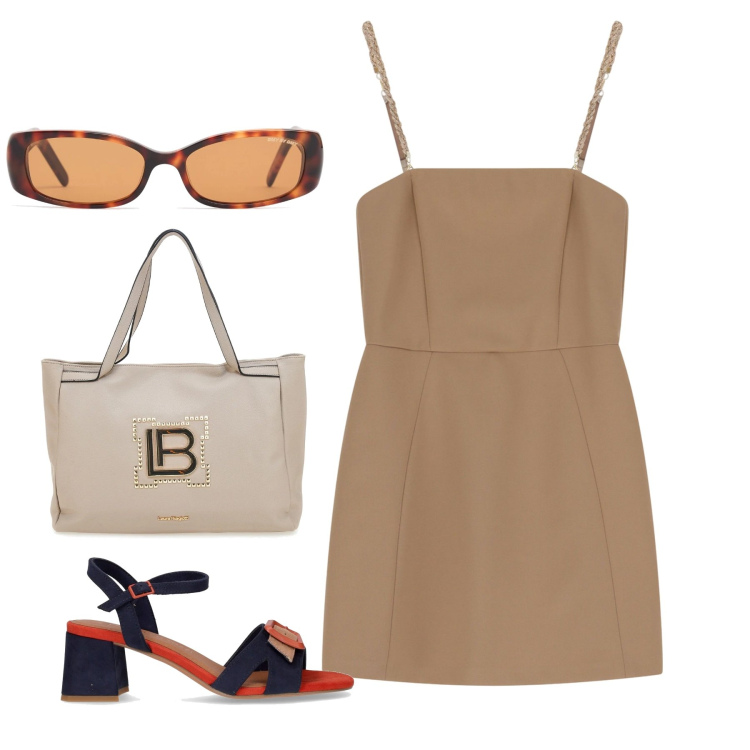 Outfit donna - Bon ton. Stile Bon Ton per Tutti i giorni. Abbinamento con vestiti corti, borse a spalla, sandali col tacco, occhiali da sole.
