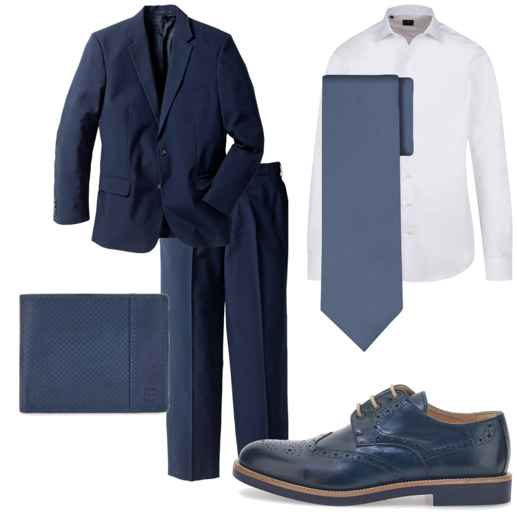 Outfit uomo - Ufficio. Stile Trendy per Ufficio. Abbinamento con abiti, portafogli, scarpe stringate, camicie, cravatte.