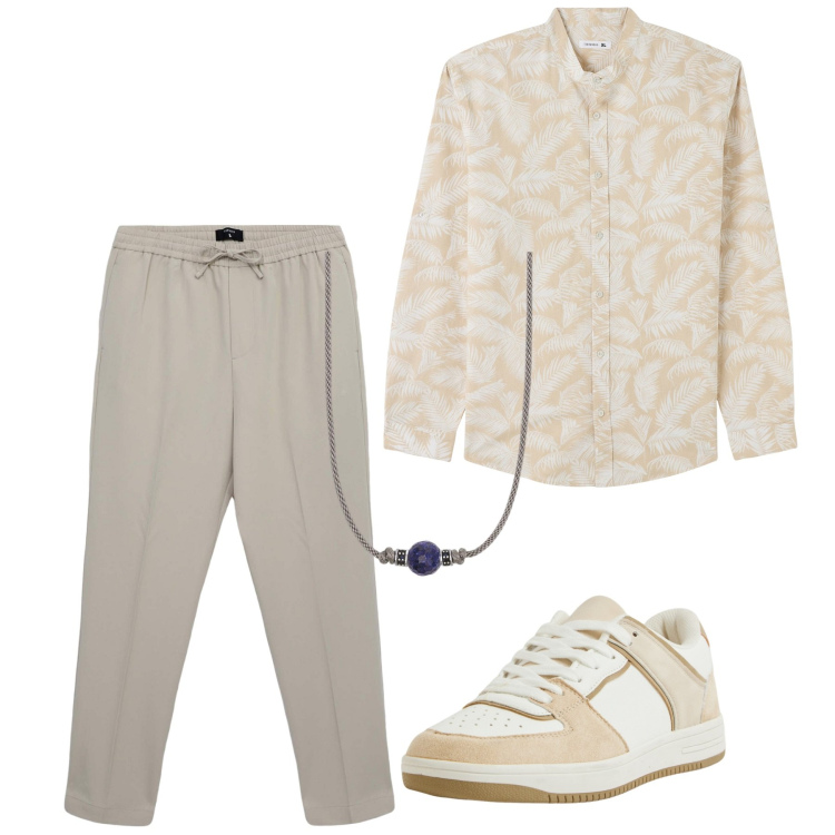 Outfit uomo - Giugno. Stile Casual per Tutti i giorni. Abbinamento con sneakers, camicie, pantaloni, collane.