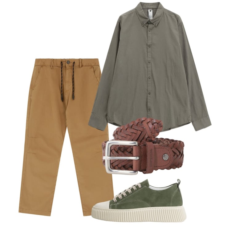 Outfit uomo - Giugno. Stile Casual per Tutti i giorni. Abbinamento con sneakers, pantaloni, cinture, camicie.