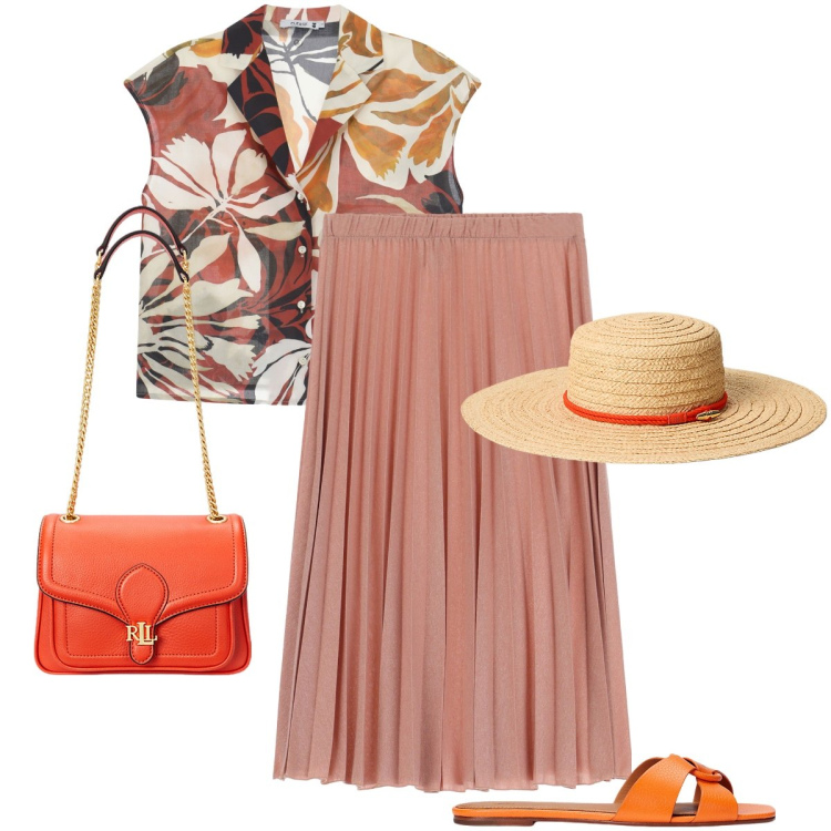 Outfit donna - Please - Drive me to the sea!. Stile Bon Ton per Mare. Abbinamento con gonne, camicie, sandali in pelle, borse a spalla, cappelli.
