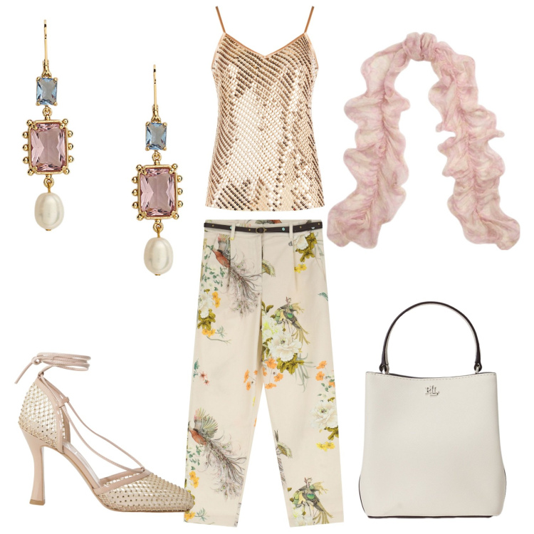 Outfit donna - Estate... vacanze... e.... Stile Chic per Mare. Abbinamento con pantaloni chino, décolleté, canottiere, orecchini, foulard, borse a secchiello.