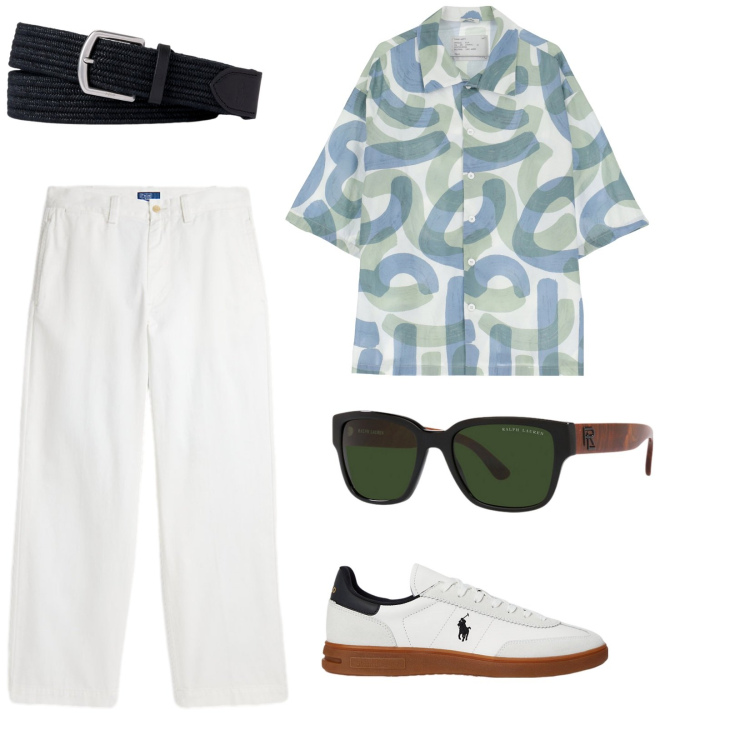 Outfit uomo - Per quando si vuole. per Tutti i giorni. Abbinamento con camicie a manica corta, pantaloni, occhiali da sole, cinture, sneakers.