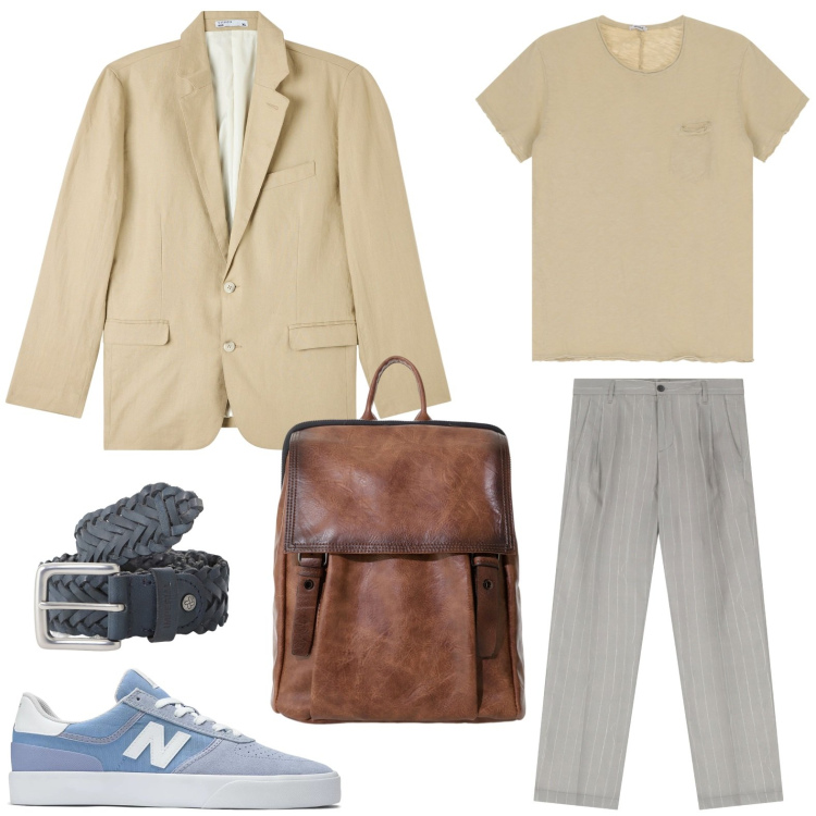 Outfit uomo - Zaino per l\'ufficio. Stile Urban per Tutti i giorni. Abbinamento con giacche, sneakers, borse sportive, pantaloni, cinture, t-shirt.