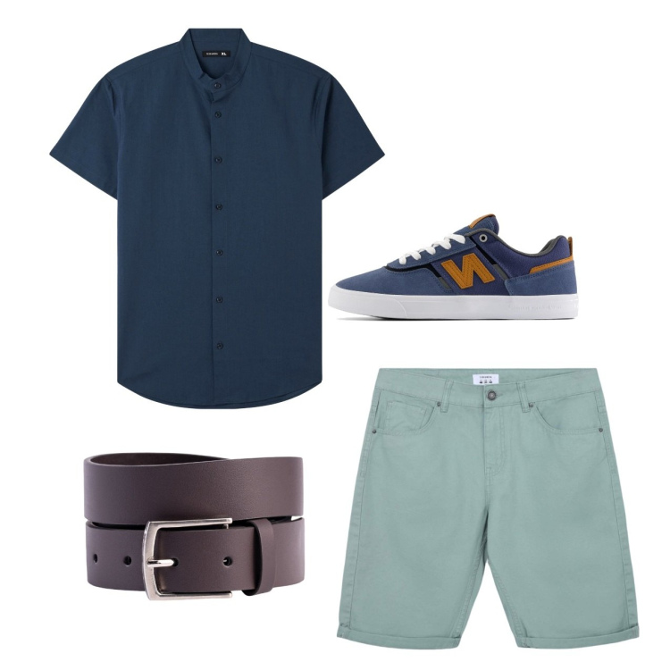 Outfit uomo - Casual. Stile Casual per Tutti i giorni. Abbinamento con camicie a manica corta, bermuda, sneakers, cinture.