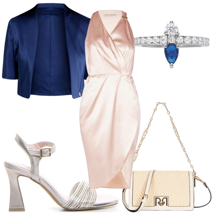 Outfit donna - Bianco curvy power: glamour!. Stile Glamour per Cerimonia. Abbinamento con borse a tracolla, vestiti senza maniche, blazer, anelli, sandali col tacco.