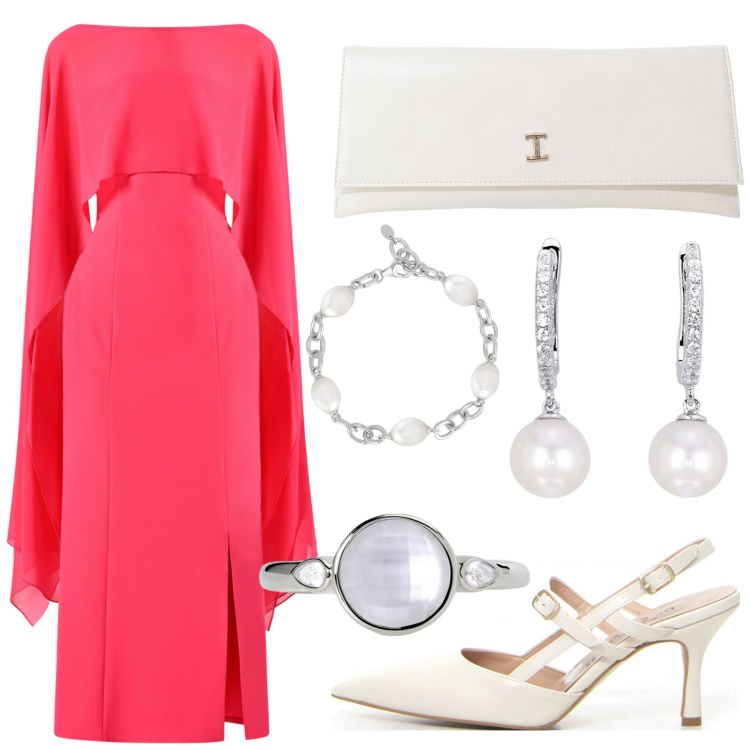 Outfit donna - Total look #2186723. Stile Glamour per Cerimonia. Abbinamento con vestiti, orecchini, braccialetti, anelli, pochette, décolleté.