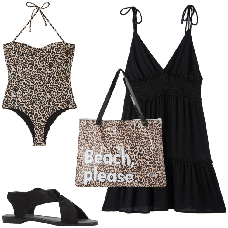 Outfit donna - Total look #2187308. Stile Casual per Mare. Abbinamento con sandali, vestiti, costumi interi, borse tote.