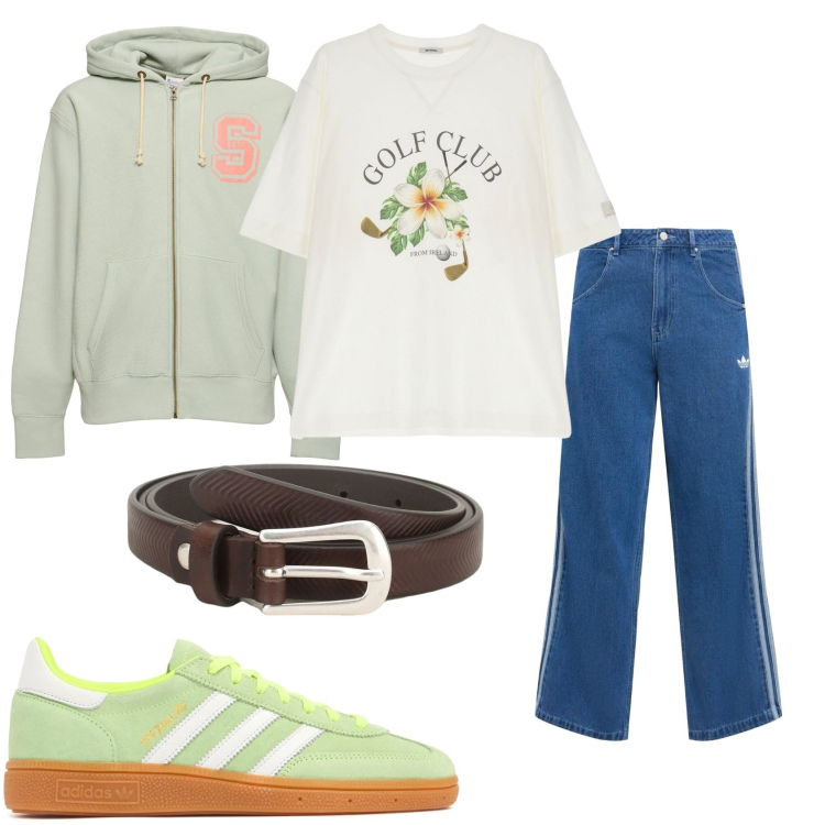 Outfit uomo - Anche d\'estate la felpa. Stile Casual per Tutti i giorni. Abbinamento con cinture, t-shirt, sneakers, felpe con cappuccio, jeans.