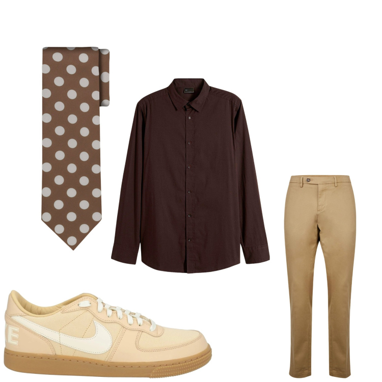 Outfit uomo - Serata a pois. Stile Business/Elegante per Serata speciale. Abbinamento con camicie, sneakers, pantaloni chino, cravatte.
