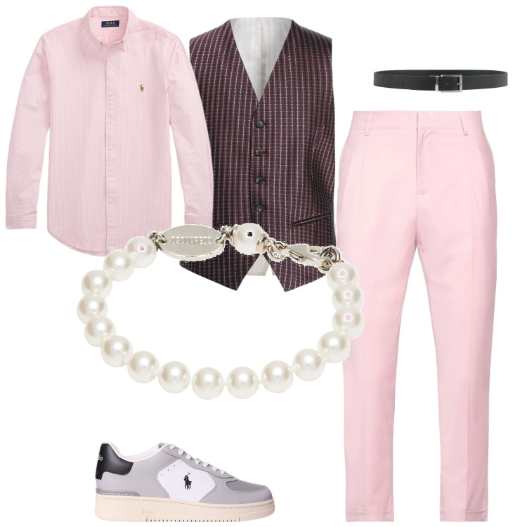 Outfit uomo - Total look #2188694. Abbinamento con sneakers, camicie, pantaloni, cinture, gilet, braccialetti.