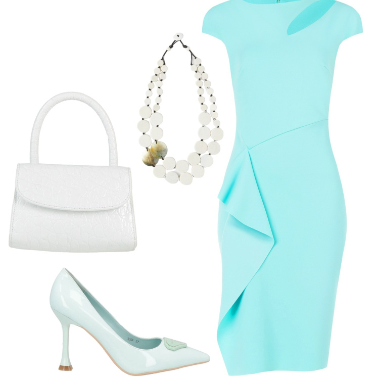 Outfit donna - Total look #2188881. Stile Bon Ton per Cerimonia. Abbinamento con borse a mano, décolleté, vestiti a tubino, ciondoli.