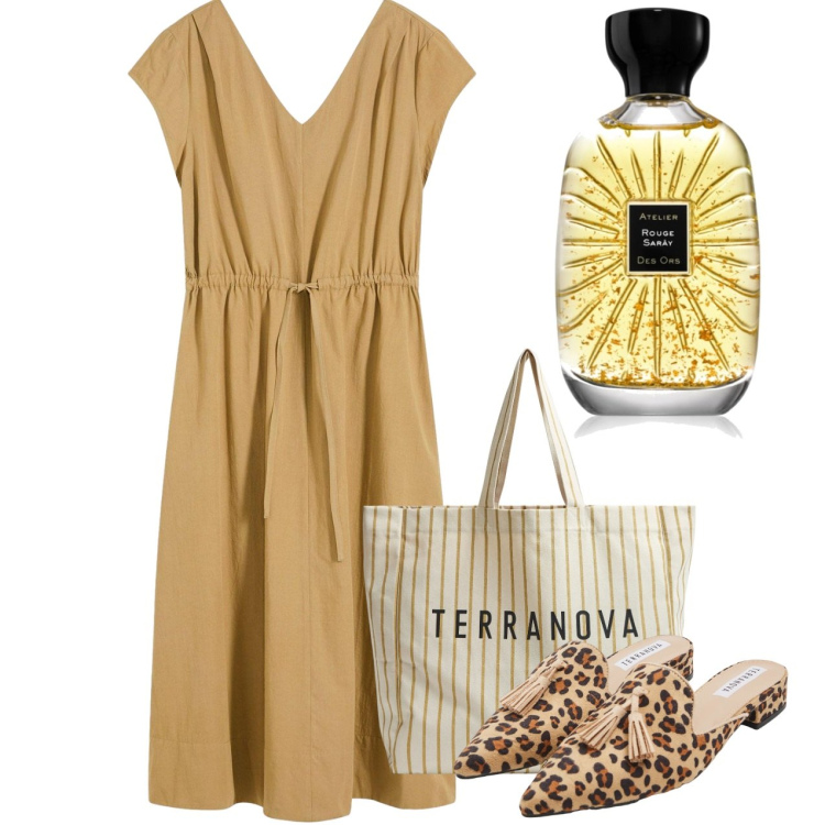 Outfit donna - Giugno. Stile Bon Ton per Tutti i giorni. Abbinamento con vestiti, profumi, sabot, borse tote.