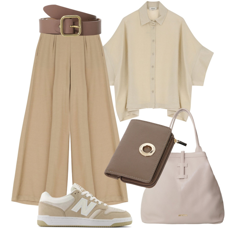 Outfit donna - Fresca per un viaggio veloce. Stile Sporty chic per Tutti i giorni. Abbinamento con sneakers, portafogli, borse tote, pantaloni, camicie a manica corta, cinture.