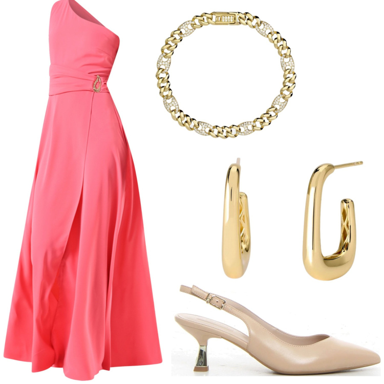 Outfit donna - Total look #2191259. Abbinamento con vestiti asimmetrici, orecchini, braccialetti, décolleté.