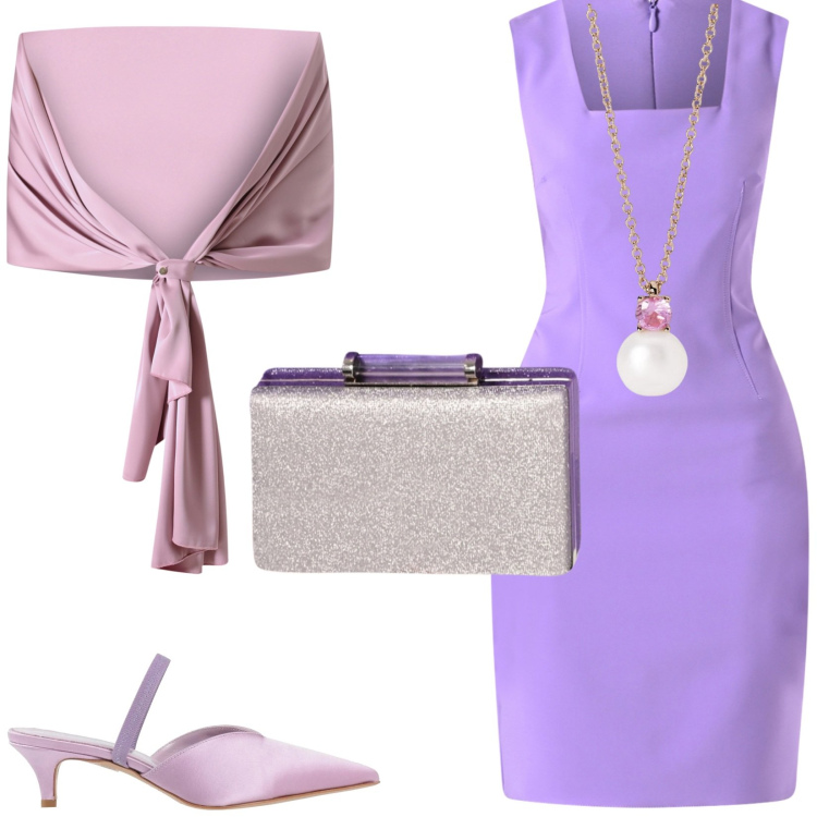 Outfit donna - Occasioni speciali. Stile Bon Ton per Cerimonia. Abbinamento con décolleté, collane, scialli, vestiti a tubino, pochette.