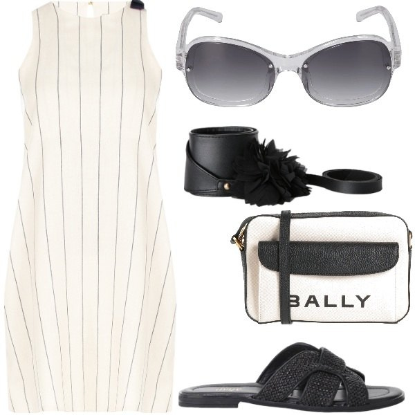 Outfit donna - Turista per caso. Stile Casual per Tutti i giorni. Abbinamento con borse a tracolla, sandali, vestiti, cinture, occhiali da sole.