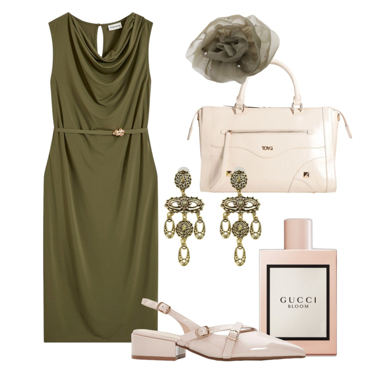 Outfit donna - Cerimonia less is more. Stile Bon Ton per Cerimonia. Abbinamento con décolleté, vestiti, borse a mano, profumi, orecchini, foulard.