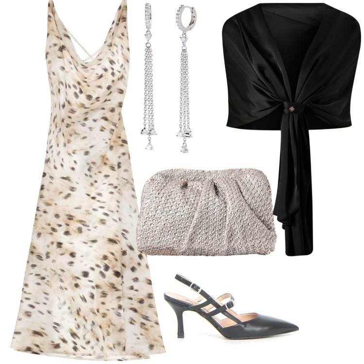 Outfit donna - Cerimonia. per Cerimonia. Abbinamento con orecchini, scialli, clutch, vestiti, décolleté.