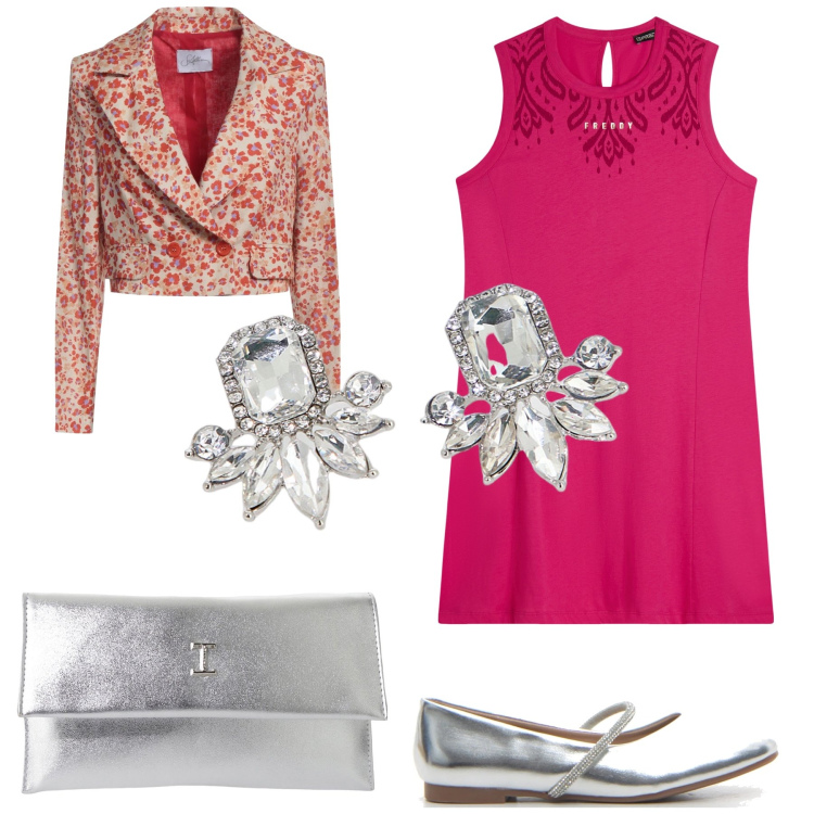 Outfit donna - Semplicemente una cerimonia. Stile Bon Ton per Cerimonia. Abbinamento con blazer, pochette, orecchini, vestiti midi/longuette, ballerine.